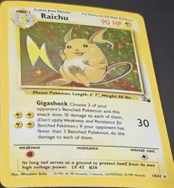 Raichu 14/62 Fossil Holo Rare WOTC 1999 Pokemon Card Lightly Played (LP) - Image 3