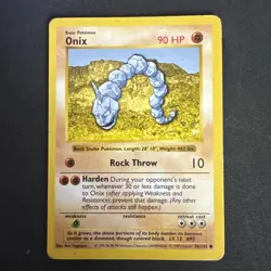 Shadowless Onix 56/102 Base Set Pokemon Card MP - Image 1