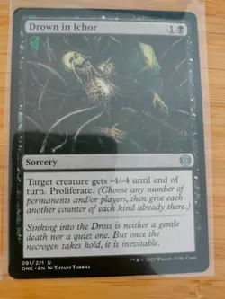 MTG Drown in Ichor 091 Phyrexia: All Will Be One M/NM Free UK P&P - Image 1
