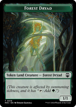 MTG 1x Forest Dryad Token FOIL/Vivien Reid Emblem (M/NM) Com. Modern Horizons 3 - Image 1