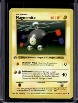 1999 Pokemon 1st Edition Magnemite #53/102 - Image 1