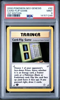 Pokemon Card-Flip Game Neo Genesis 92/111 Uncommon Trainer 1st Edition PSA 9 20… - Image 1