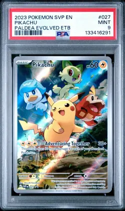 Pokemon Pikachu TCG Illustration Paldea Evolved ETB Promo Card 027 - Image 1