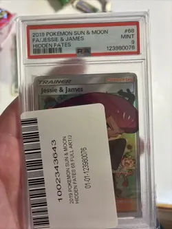 Pokemon TCG Jessie & James Hidden Fates Holo Full Art Ultra Rare PSA 9 - Image 1