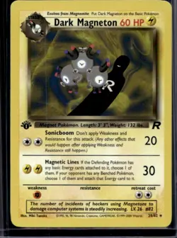 2000 Pokemon Team Rocket First Edition Dark Magneton #28/82 - Image 1