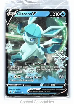 Glaceon V 040/203 - Evolving Skies - Stamped Holiday Pokemon Card - Sealed - Image 1