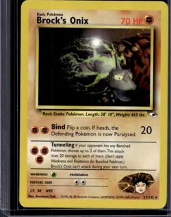2000 Pokemon Gym Heroes Brock's Onix #21/132 - Image 1