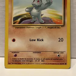 Vintage Pokemon Machop 52/102 Base Set NM Excellent Condition - Image 3