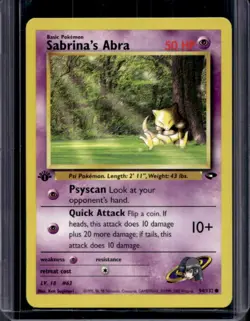 2000 Pokemon Gym Challenge 1st Edition Sabrina's Abra #94/132 - Image 1