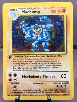Pokemon TCG 1st Edition Machamp 008/102 Deck Exclusives Holo Base Set Spanish - Image 1