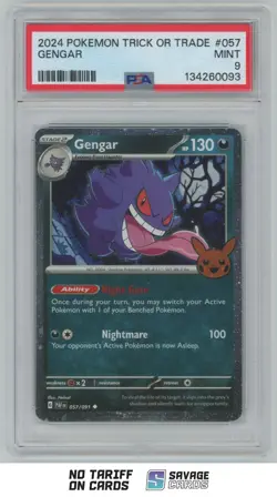 2024 Pokemon Sword & Shield Trick or Trade Cosmos Holo Gengar PSA 9 #057/091 - Image 1