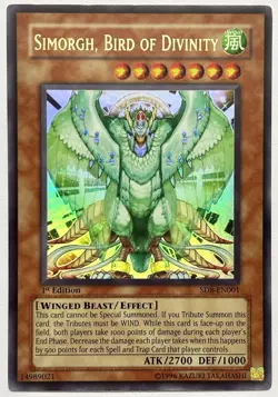 SD8-EN001 Simorgh, Bird of Divinity - Super Rare Ltd. Ed Lightly Played YuGiOh - Image 1