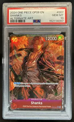 2024 One Piece Wings of The Captain Shanks Super Rare Alt Art #OP06-007 PSA 10 - Image 1