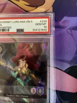 Disney Lorcana Ariel Sonic Warrior Enchanted 220/204 Graded Psa 10 - Image 3