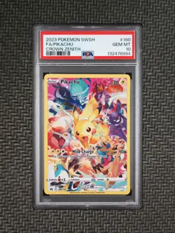 2023 POKEMON SWORD & SHIELD CROWN ZENITH #160 FULL ART/PIKACHU - PSA 10 - Image 1