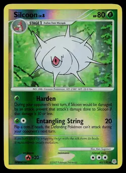 Pokemon Card - Silcoon Diamond and Pearl 63/130 Uncommon Reverse Holo - Image 1