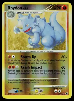 Pokemon Card - Rhydon Diamond and Pearl 60/130 Uncommon Reverse Holo - Image 1