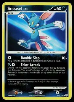 Pokemon Card - Sneasel Diamond and Pearl 100/130 Common Reverse Holo - Image 1