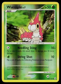 Pokemon Card - Wurmple Diamond and Pearl 104/130 Common Reverse Holo - Image 1