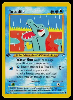Pokemon Card - Totodile Neo Destiny 85/105 Common 1st Edition - Image 1