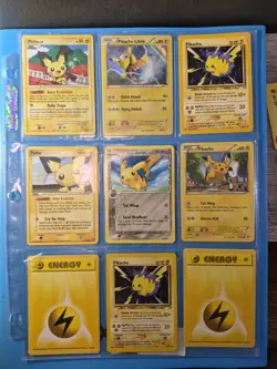 Pikachu & Pichu 9-Card Lot 1st Edition Shadowless Energy Pokemon TCG WOTC - Image 2