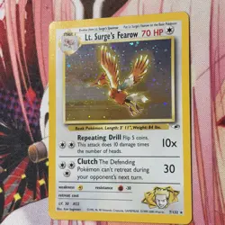 2 Lt. Surge's Fearow 7/132 Vintage Pokemon Card Gym Heroes HOLO - LP - Image 3