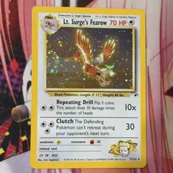 2 Lt. Surge's Fearow 7/132 Vintage Pokemon Card Gym Heroes HOLO - LP - Image 4