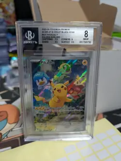 Pikachu 027 Sv: Scarlet & Violet Promo Cards Holo BGS 8 With Subgrades - Image 1