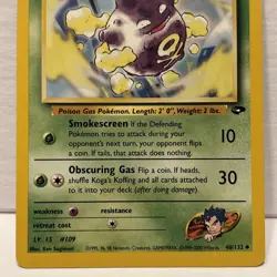 Pokemon Gym Challenge Koga's Koffing 48/132 NM Vintage Pokemon Card - Image 3