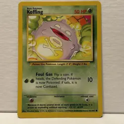 Base Set Koffing 51/102 Pokemon Card 1999 WOTC Unlimited Vintage NM Near Mint - Image 1