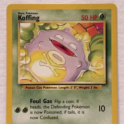 Base Set Koffing 51/102 Pokemon Card 1999 WOTC Unlimited Vintage NM Near Mint - Image 2
