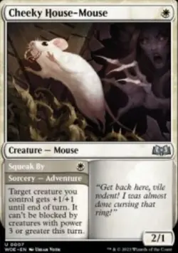 Cheeky House-Mouse // Squeak By Wilds of Eldraine (WOE) 7 MTG Regular - Image 1