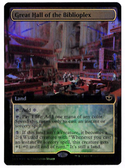 MTG Great Hall of the Biblioplex EXTENDED ART FOIL NM Secrets of Strixhaven SOS - Image 1