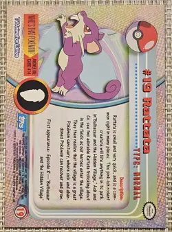 Topps Pokemon Rattata #19 2000 TV Animation Edition Non Holo Blue Logo - NM - Image 2