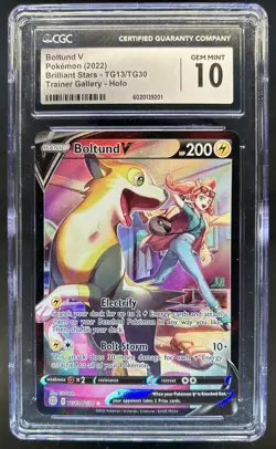 2022 Pokemon SWSH Brilliant Stars Boltund V Trainer Gallery #TG13/TG30 CGC 10 - Image 1