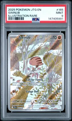 2025 POKEMON JTG EN-JOURNEY TOGETHER ILLUSTRATION RARE #165 SWINUB PSA 9 - Image 1