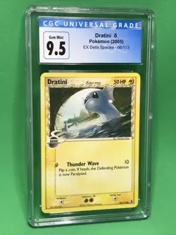 Blue CGC 9.5 (Now 10) Dratini Delta 66/113 EX Delta Species 2005 VTG Pokemon TCG - Image 1