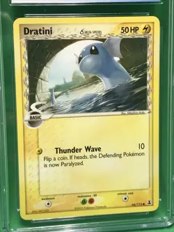 Blue CGC 9.5 (Now 10) Dratini Delta 66/113 EX Delta Species 2005 VTG Pokemon TCG - Image 2