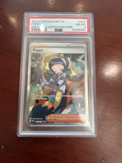2023 Pokemon Obsidian Flames Poppy #227 Special Illustration Rare PSA 8 - Image 3