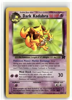 2000 Pokemon - Team Rocket Dark Kadabra #39/82 - Image 1