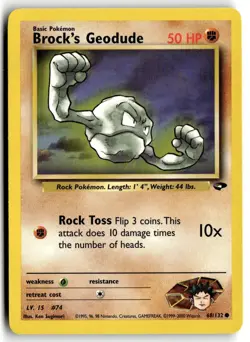 2000 Pokemon - Gym Challenge Brock’s Geodude #68/132 - Image 1