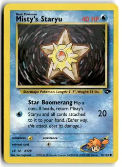 2000 Pokemon - Gym Challenge Misty’s Staryu #92/132 - Image 1