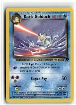2000 Pokemon - Team Rocket Dark Golduck #37/82 - Image 1