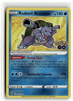 2022 Sword & Shield - Pokemon GO Radiant Blastoise #018/078 - Image 1