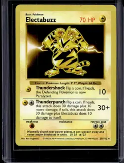 1999 Pokemon Shadowless Electabuzz #20/102 - Image 1