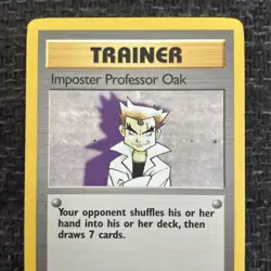 Pokemon TCG Imposter Professor Oak Base Set 73/102 Uncommon Trainer Regular LP - Image 2