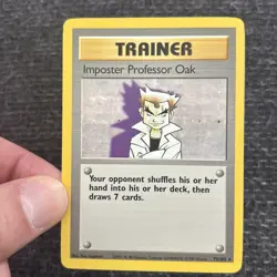 Pokemon TCG Imposter Professor Oak Base Set 73/102 Uncommon Trainer Regular LP - Image 4