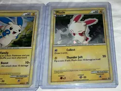 Pokemon TCG Minum & Plusle Cracked Ice Holo Promo HGSS17 & HGSS16 LP - Image 3