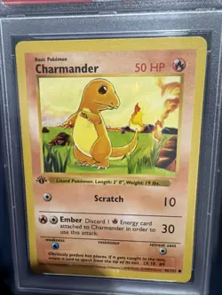 Pokemon 1999 Charmander 46/102 1st Edition Base Set PSA 9 - Image 3