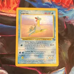 Pokemon TCG Lapras 10/62 Fossil Holo Rare HP80 Water Card 1999 - Image 1